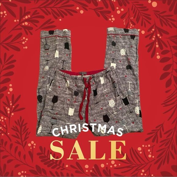 Christmas Wine Pajamas Nordstrom P J Salvage NWT Size Small - Picture 1 of 3